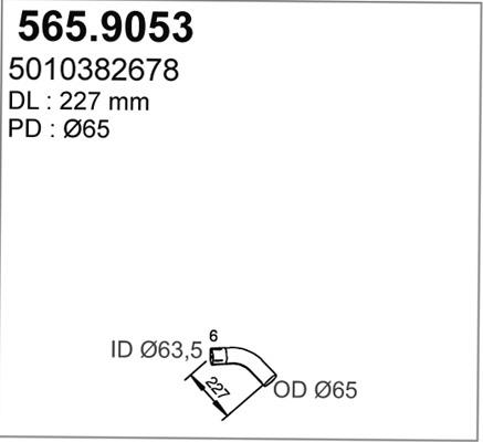 ASSO 565.9053 - Труба выхлопного газа autosila-amz.com