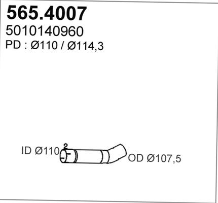 ASSO 565.4007 - Гофрированная труба, выхлопная система autosila-amz.com