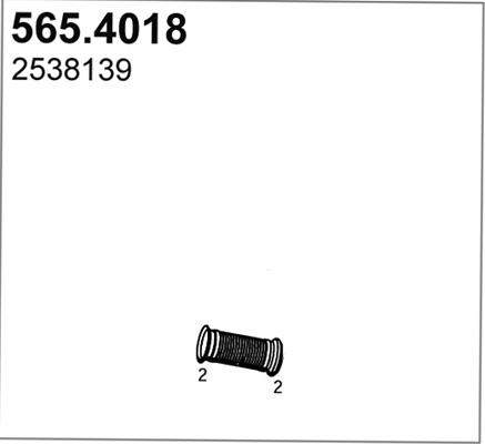 ASSO 565.4018 - Гофрированная труба, выхлопная система autosila-amz.com