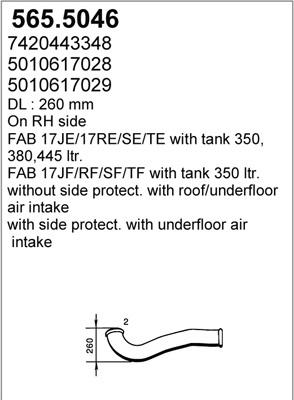 ASSO 565.5046 - Труба выхлопного газа autosila-amz.com