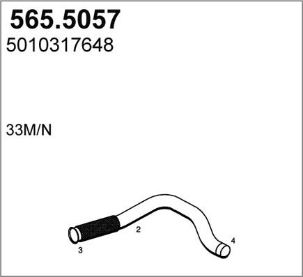 ASSO 565.5057 - Труба выхлопного газа autosila-amz.com