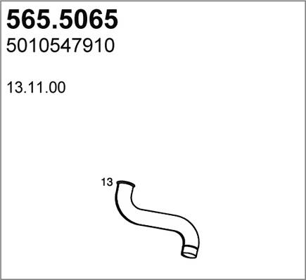 ASSO 565.5065 - Труба выхлопного газа autosila-amz.com