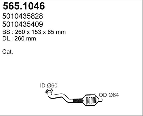 ASSO 565.1046 - Труба выхлопного газа autosila-amz.com