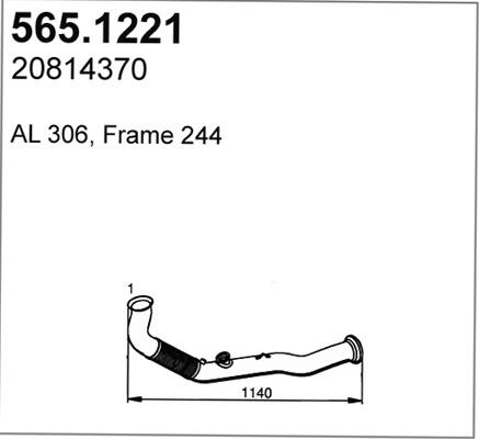 ASSO 565.1221 - Труба выхлопного газа autosila-amz.com
