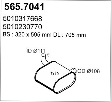 ASSO 565.7041 - Средний / конечный глушитель ОГ autosila-amz.com