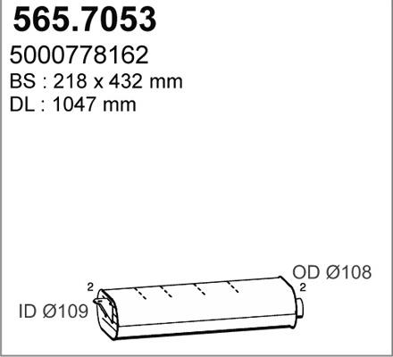 ASSO 565.7053 - Средний / конечный глушитель ОГ autosila-amz.com