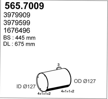 ASSO 565.7009 - Средний / конечный глушитель ОГ autosila-amz.com