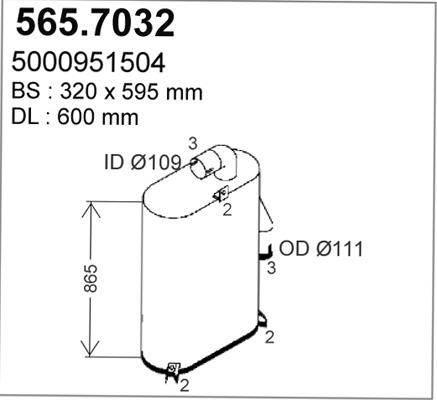 ASSO 565.7032 - Средний / конечный глушитель ОГ autosila-amz.com