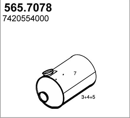 ASSO 565.7078 - Средний / конечный глушитель ОГ autosila-amz.com