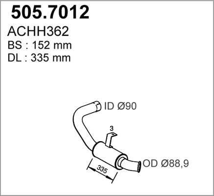 ASSO 505.7012 - Средний / конечный глушитель ОГ autosila-amz.com