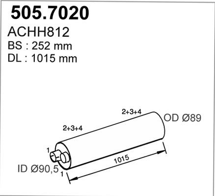 ASSO 505.7020 - Средний / конечный глушитель ОГ autosila-amz.com