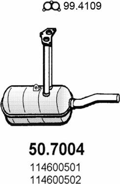 ASSO 50.7004 - Глушитель выхлопных газов, конечный autosila-amz.com