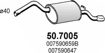 ASSO 50.7005 - Глушитель выхлопных газов, конечный autosila-amz.com