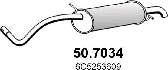 ASSO 50.7034 - Глушитель выхлопных газов, конечный autosila-amz.com