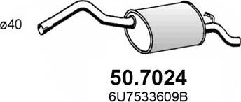ASSO 50.7024 - Глушитель выхлопных газов, конечный autosila-amz.com