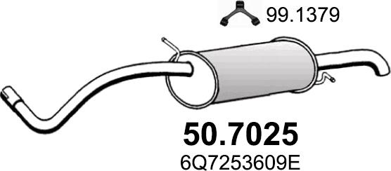 ASSO 50.7025 - Глушитель выхлопных газов, конечный autosila-amz.com