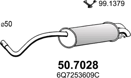 ASSO 50.7028 - Глушитель выхлопных газов, конечный autosila-amz.com