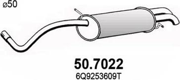 ASSO 50.7022 - Глушитель выхлопных газов, конечный autosila-amz.com