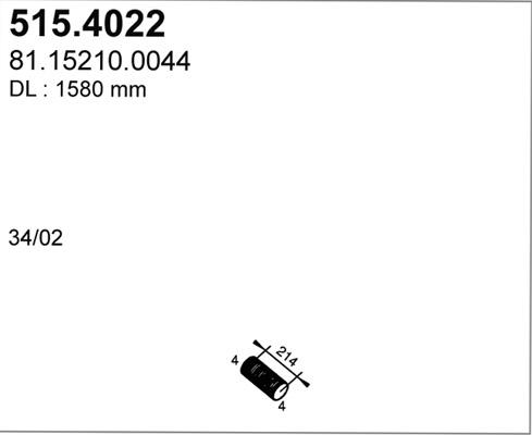 ASSO 515.4022 - Гофрированная труба, выхлопная система autosila-amz.com