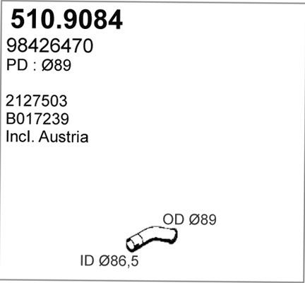ASSO 510.9084 - Труба выхлопного газа autosila-amz.com