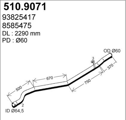 ASSO 510.9071 - Труба выхлопного газа autosila-amz.com