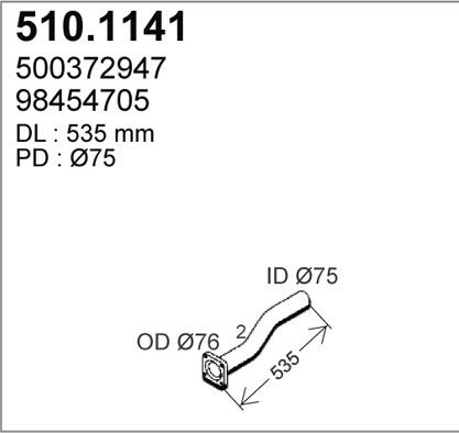 ASSO 510.1141 - Труба выхлопного газа autosila-amz.com
