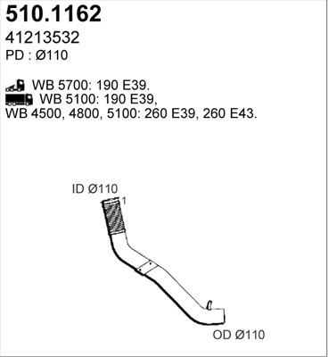 ASSO 510.1162 - Труба выхлопного газа autosila-amz.com