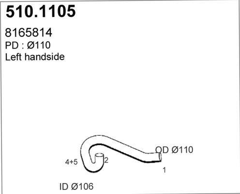 ASSO 510.1105 - Труба выхлопного газа autosila-amz.com