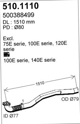 ASSO 510.1110 - Труба выхлопного газа autosila-amz.com