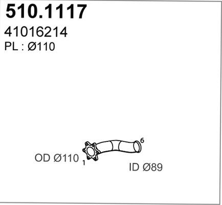 ASSO 510.1117 - Труба выхлопного газа autosila-amz.com