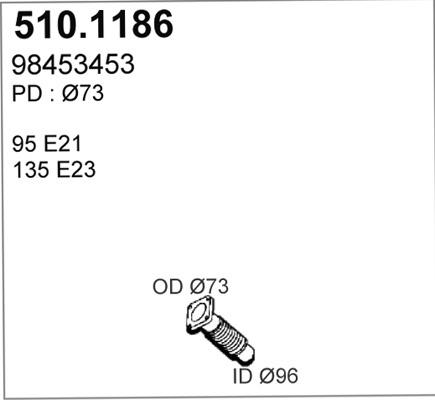 ASSO 510.1186 - Труба выхлопного газа autosila-amz.com