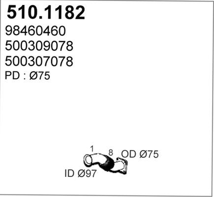 ASSO 510.1182 - Труба выхлопного газа autosila-amz.com