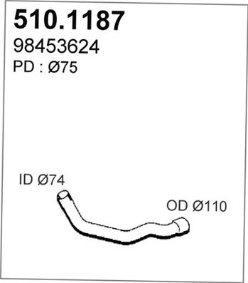 ASSO 510.1187 - Труба выхлопного газа autosila-amz.com