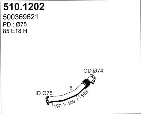 ASSO 510.1202 - Труба выхлопного газа autosila-amz.com