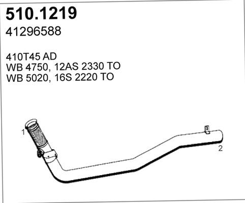 ASSO 510.1219 - Труба выхлопного газа autosila-amz.com
