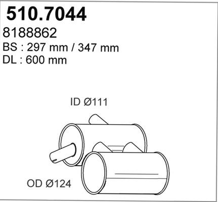 ASSO 510.7044 - Средний / конечный глушитель ОГ autosila-amz.com