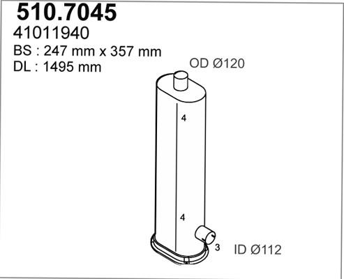 ASSO 510.7045 - Средний / конечный глушитель ОГ autosila-amz.com