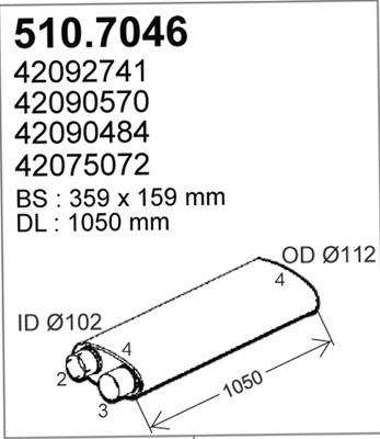 ASSO 510.7046 - Средний / конечный глушитель ОГ autosila-amz.com