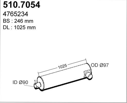 ASSO 510.7054 - Средний / конечный глушитель ОГ autosila-amz.com