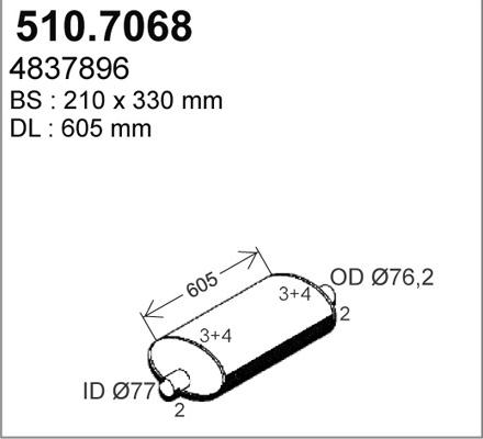 ASSO 510.7068 - Средний / конечный глушитель ОГ autosila-amz.com