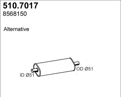 ASSO 510.7017 - Средний / конечный глушитель ОГ autosila-amz.com