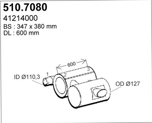 ASSO 510.7080 - Средний / конечный глушитель ОГ autosila-amz.com