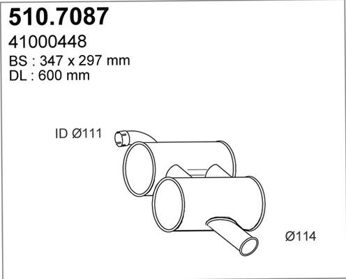 ASSO 510.7087 - Средний / конечный глушитель ОГ autosila-amz.com