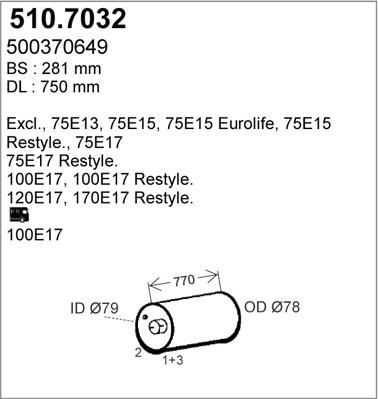 ASSO 510.7032 - Средний / конечный глушитель ОГ autosila-amz.com