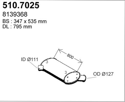 ASSO 510.7025 - Средний / конечный глушитель ОГ autosila-amz.com