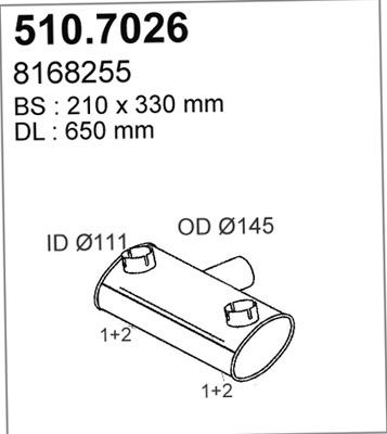 ASSO 510.7026 - Средний / конечный глушитель ОГ autosila-amz.com
