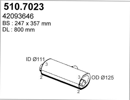 ASSO 510.7023 - Средний / конечный глушитель ОГ autosila-amz.com