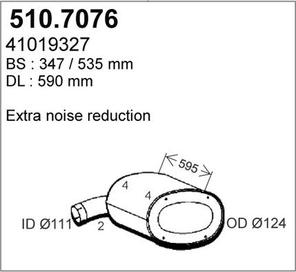 ASSO 510.7076 - Средний / конечный глушитель ОГ autosila-amz.com