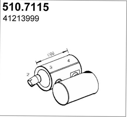 ASSO 510.7115 - Средний / конечный глушитель ОГ autosila-amz.com