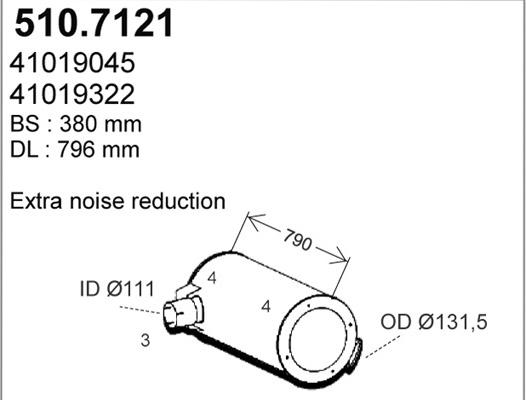 ASSO 510.7121 - Средний / конечный глушитель ОГ autosila-amz.com